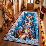 Christmas 3D Illusion Area Rug – Festive Holiday Floor Mat for Entryway, Hallway & Living Room