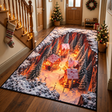 Christmas 3D Illusion Area Rug – Festive Holiday Floor Mat for Entryway, Hallway & Living Room