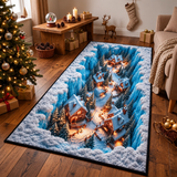 Christmas 3D Illusion Area Rug – Festive Holiday Floor Mat for Entryway, Hallway & Living Room